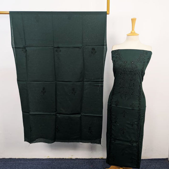 Lawn with Handmade Pakka Tanka + Mirror Work & Chiffon Dupatta 3Pc