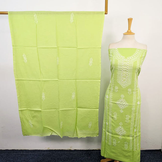 Handmade Pakka Tanka + Mirror Work Lawn Shirt & Chiffon Dupatta 3Pc