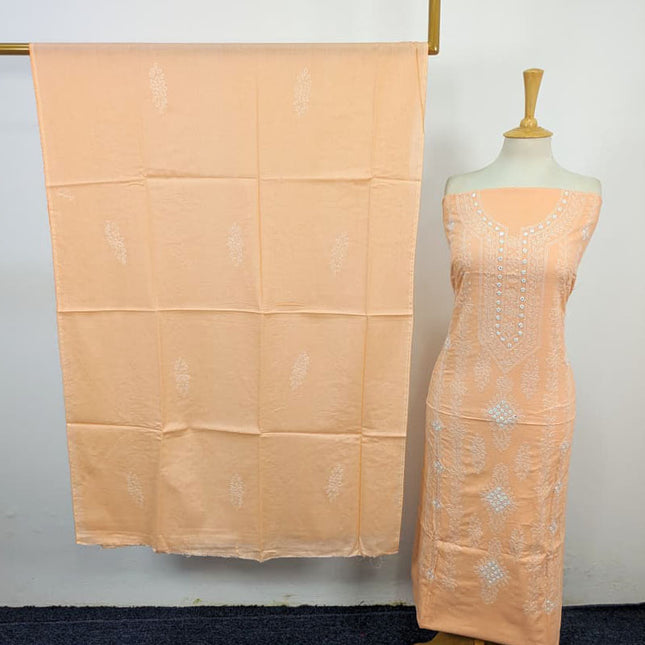 Handmade Pakka Tanka + Mirror Work Lawn Shirt & Chiffon Dupatta 3Pc