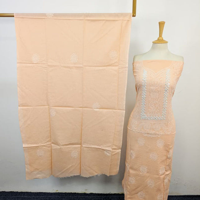 Lawn with Handmade Pakka Tanka + Mirror Work & Chiffon Dupatta 3Pc