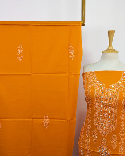 Handmade Pakka Tanka + Mirror Work Lawn Shirt & Chiffon Dupatta 3Pc