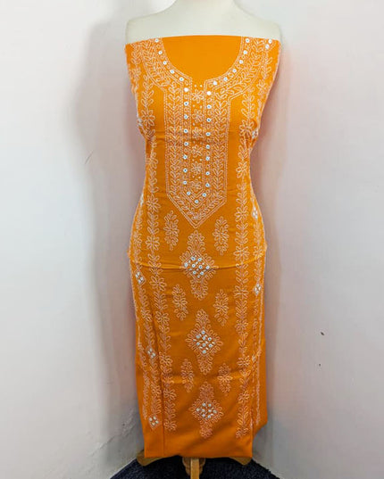 Handmade Pakka Tanka + Mirror Work Lawn Shirt & Chiffon Dupatta 3Pc