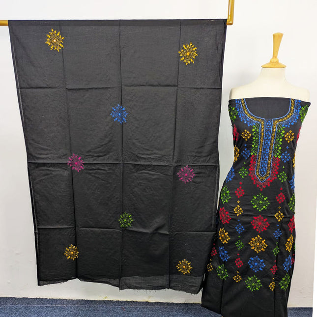 Lawn with Handmade Multicolor Balochi Tanka + Mirror Work 3Pc Unstitched