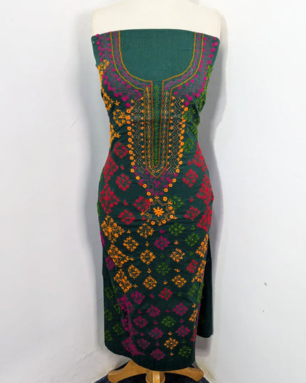 Handmade Multicolor Balochi Tanka + Mirror Work Lawn 3Pc Unstitched