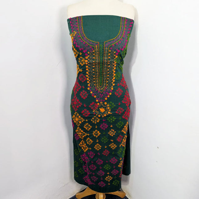 Handmade Multicolor Balochi Tanka + Mirror Work Lawn 3Pc Unstitched