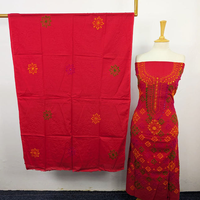 Handmade Multicolor Balochi Tanka + Mirror Work Lawn 3Pc Unstitched