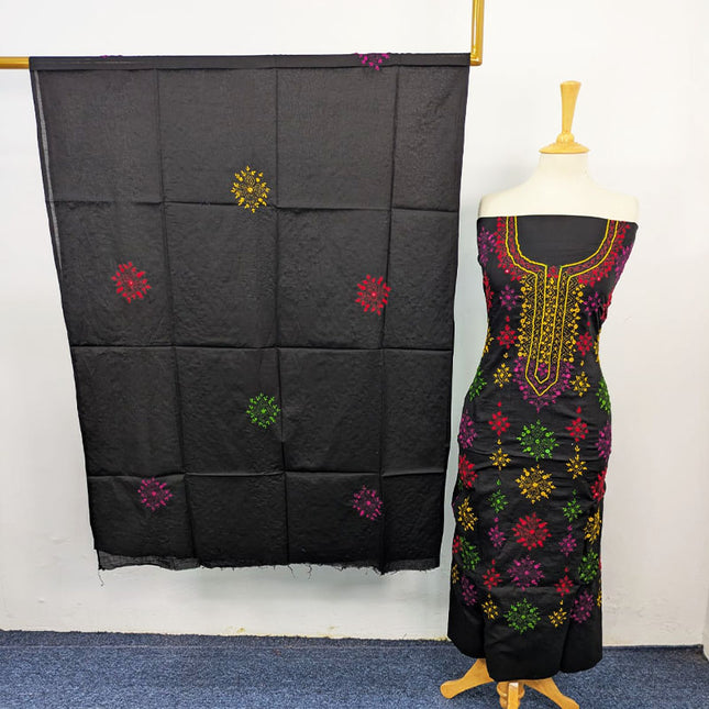 Lawn with Handmade Multicolor Balochi Tanka + Mirror Work 3Pc Unstitched