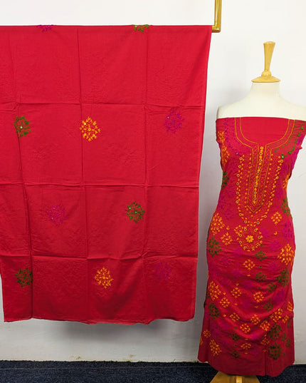 Handmade Multicolor Balochi Tanka + Mirror Work Lawn 3Pc Unstitched
