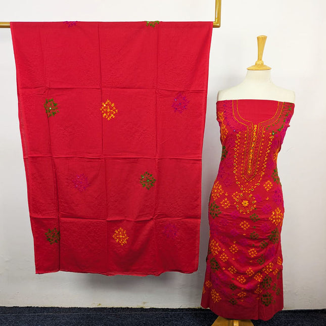 Handmade Multicolor Balochi Tanka + Mirror Work Lawn 3Pc Unstitched