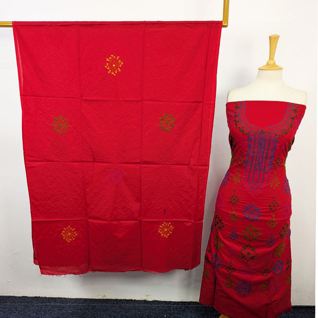 Lawn with Handmade Multicolor Balochi Tanka + Mirror Work 3Pc Unstitched