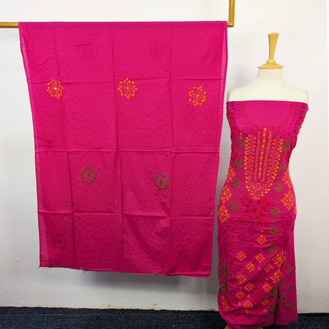 Handmade Multicolor Balochi Tanka + Mirror Work Lawn 3Pc Unstitched