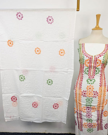Lawn with Handmade Multicolor Balochi Tanka + Mirror Work 3Pc Unstitched