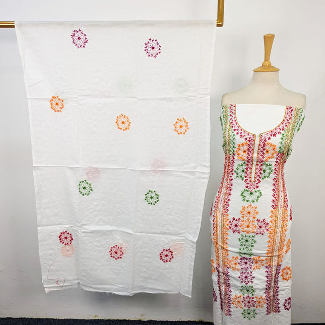 Lawn with Handmade Multicolor Balochi Tanka + Mirror Work 3Pc Unstitched