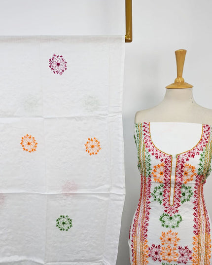 Lawn with Handmade Multicolor Balochi Tanka + Mirror Work 3Pc Unstitched