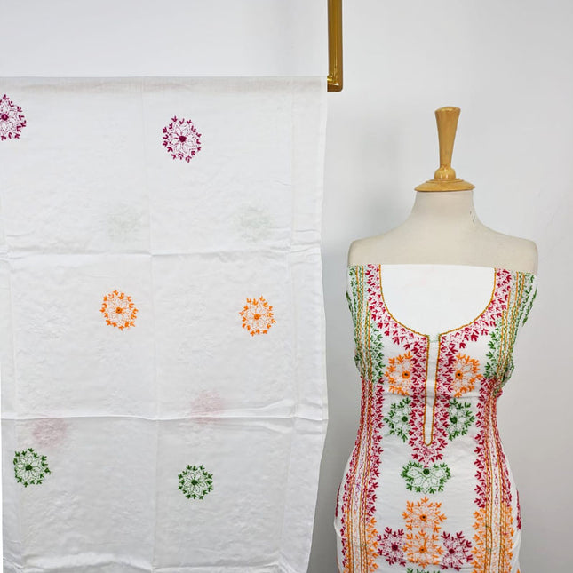 Lawn with Handmade Multicolor Balochi Tanka + Mirror Work 3Pc Unstitched