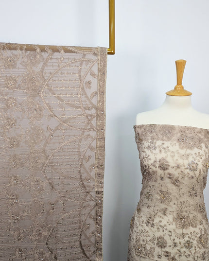 Fancy Organza with Zari + Stone Work shirt & Chiffon Dupatta