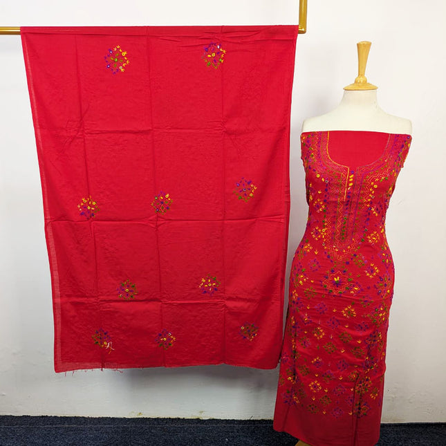 Handmade Multicolor Balochi Tanka + Mirror Work Lawn 3Pc Unstitched