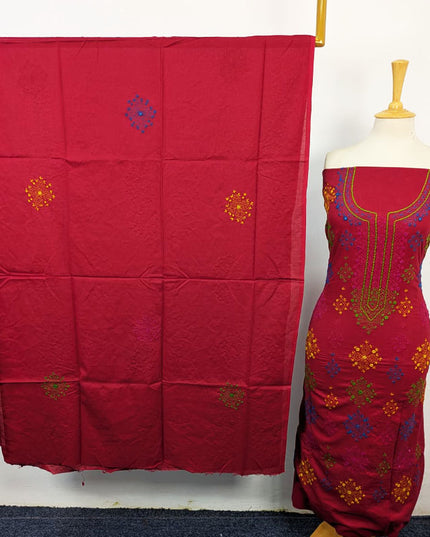 Lawn with Handmade Multicolor Balochi Tanka + Mirror Work 3Pc Unstitched