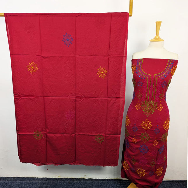 Lawn with Handmade Multicolor Balochi Tanka + Mirror Work 3Pc Unstitched