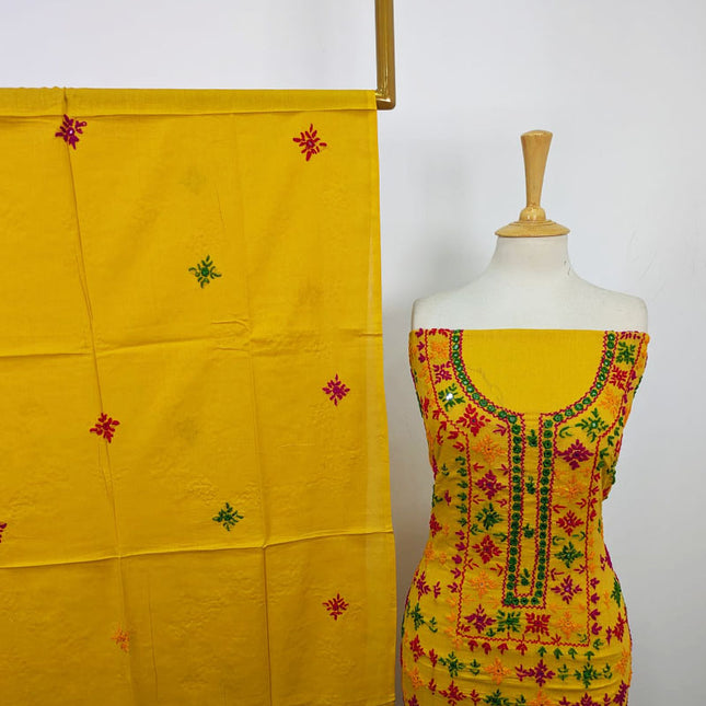 Fancy Handmade Multicolor Balochi Tanka + Mirror Work Lawn 3Pc Unstitched