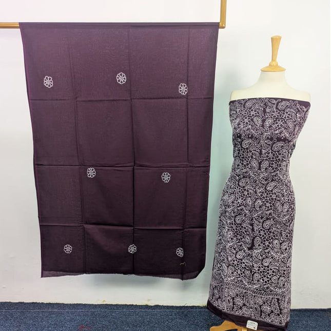 Lawn with Shadow + Chikankari Work Shirt & Chiffon Dupatta 3Pc Unstitched