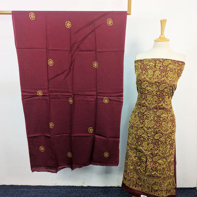 Lawn with Shadow + Chikankari Work Shirt & Chiffon Dupatta 3Pc Unstitched