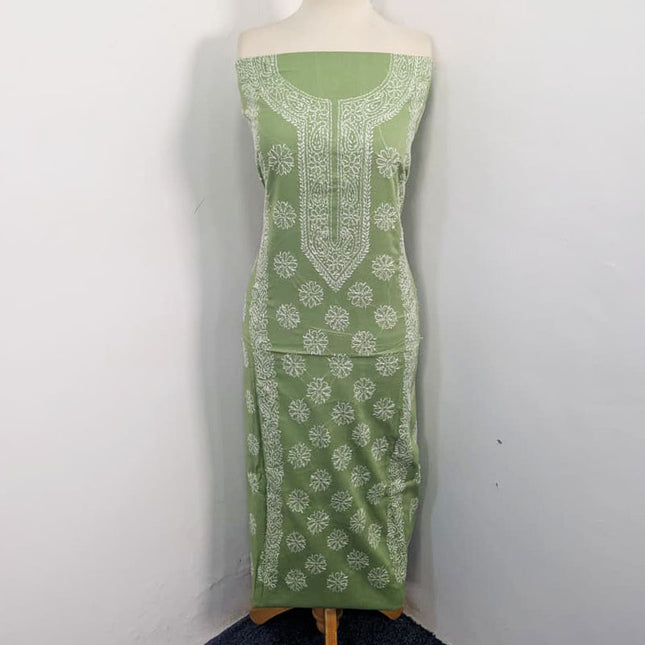 Handmade Pakka Tanka Work Lawn Shirt & Chiffon Dupatta 3Pc Unstitched