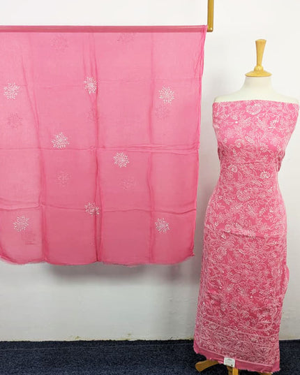Handmade Full Jaal Shadow Work Lawn with Chiffon Dupatta 3Pc Unstitched