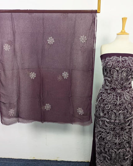Handmade Full Jaal Shadow Work Lawn with Chiffon Dupatta 3Pc Unstitched