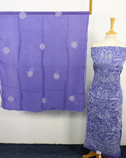 Handmade Full Jaal Shadow Work Lawn with Chiffon Dupatta 3Pc Unstitched