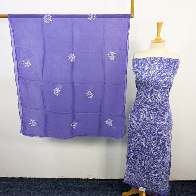 Handmade Full Jaal Shadow Work Lawn with Chiffon Dupatta 3Pc Unstitched