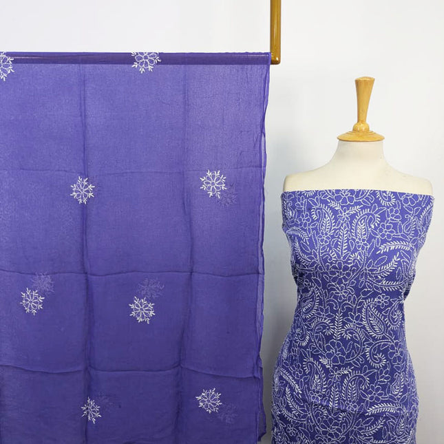 Handmade Full Jaal Shadow Work Lawn with Chiffon Dupatta 3Pc Unstitched