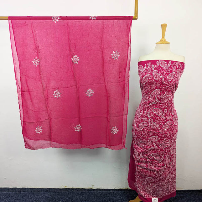 Handmade Full Jaal Shadow Work Lawn with Chiffon Dupatta 3Pc Unstitched