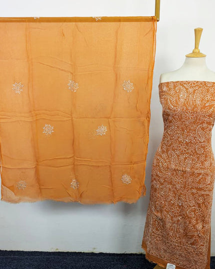 Handmade Full Jaal Shadow Work Lawn with Chiffon Dupatta 3Pc Unstitched