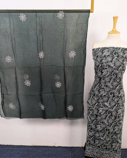 Handmade Full Jaal Shadow Work Lawn with Chiffon Dupatta 3Pc Unstitched