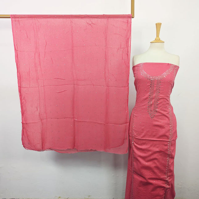 Fancy Lawn with Handmade Mukesh Work Shirt & Chiffon Dupatta 3Pc Unstitched