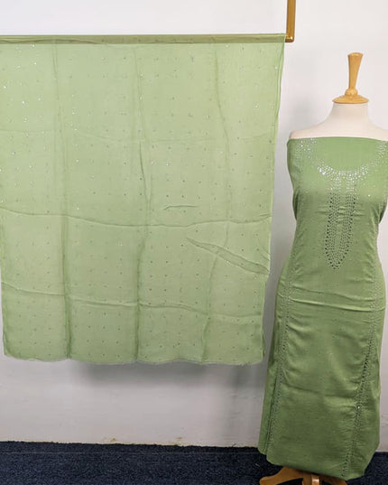 Fancy Lawn with Handmade Mukesh Work Shirt & Chiffon Dupatta 3Pc Unstitched