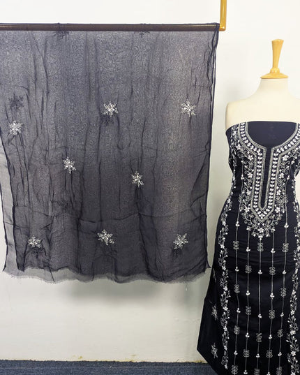 Lawn with Handmade Aplic Work Shirt & Chiffon Dupatta 3Pc Unstitched