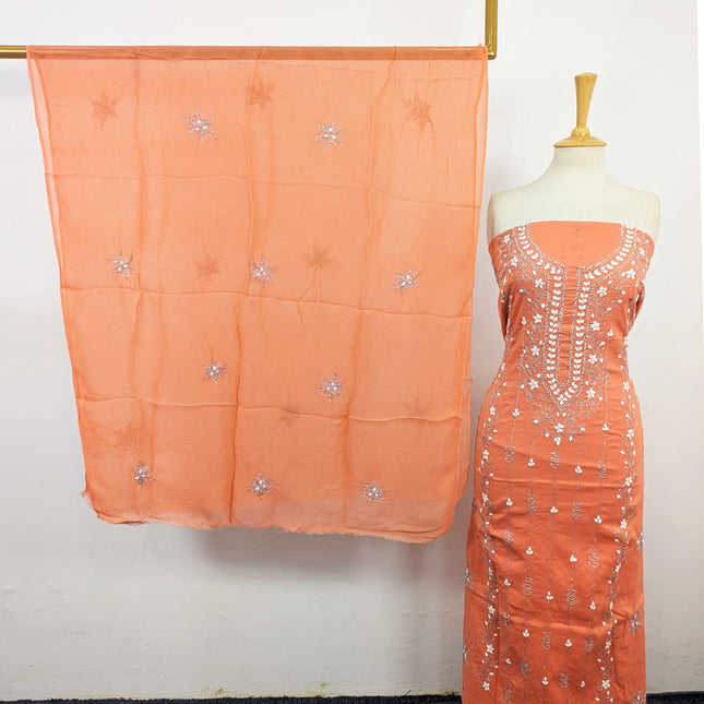 Lawn with Handmade Aplic Work Shirt & Chiffon Dupatta 3Pc Unstitched