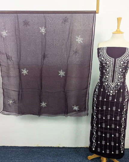 Lawn with Handmade Aplic Work Shirt & Chiffon Dupatta 3Pc Unstitched
