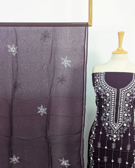 Lawn with Handmade Aplic Work Shirt & Chiffon Dupatta 3Pc Unstitched