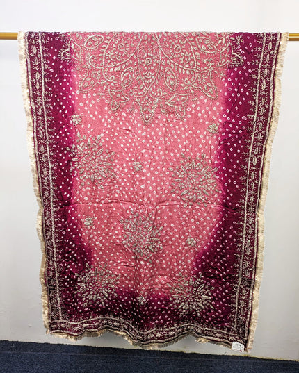 Premium Handmade Chunnri & Gotta Work Silk Dupatta (Ready To Wear)