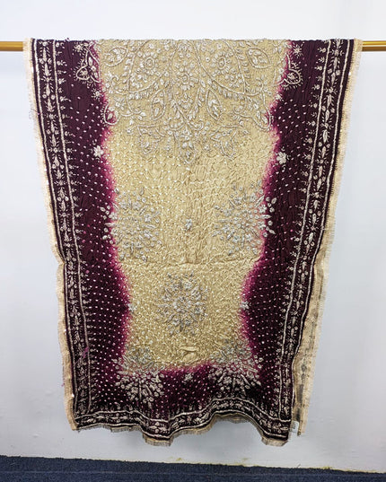 Premium Handmade Chunnri & Gotta Work Silk Dupatta (Ready To Wear)