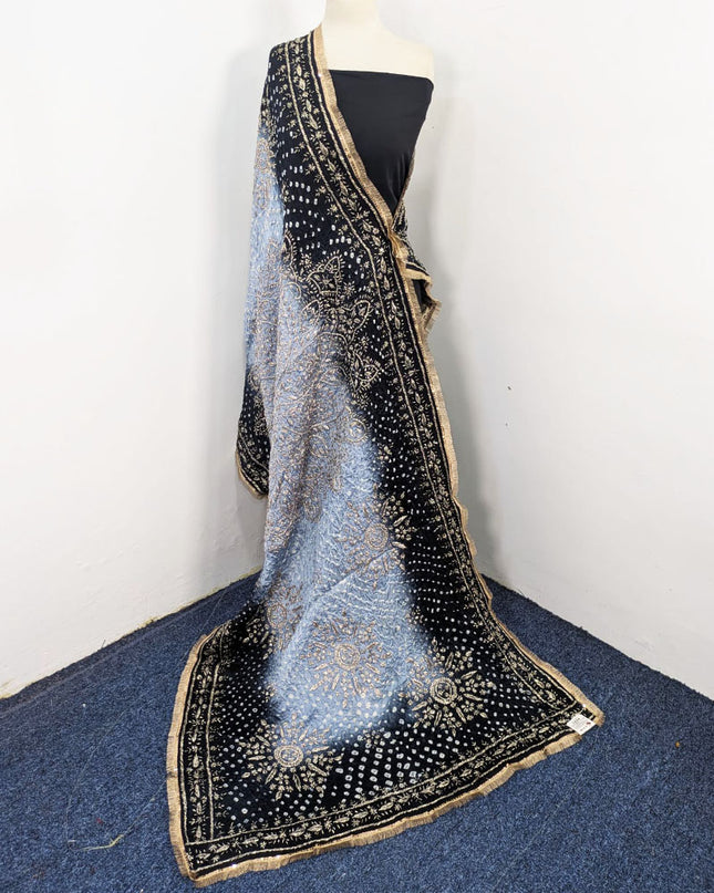 Premium Handmade Chunnri & Gotta Work Silk Dupatta (Ready To Wear)