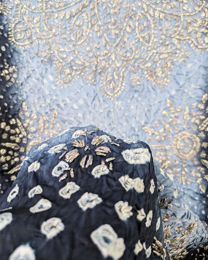 Premium Handmade Chunnri & Gotta Work Silk Dupatta (Ready To Wear)