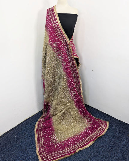 Premium Handmade Chunnri & Gotta Work Silk Dupatta (Ready To Wear)