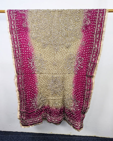 Premium Handmade Chunnri & Gotta Work Silk Dupatta (Ready To Wear)