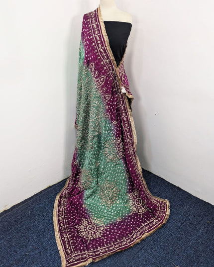 Premium Handmade Chunnri & Gotta Work Silk Dupatta (Ready To Wear)