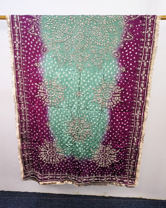 Premium Handmade Chunnri & Gotta Work Silk Dupatta (Ready To Wear)