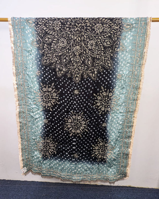Premium Handmade Chunnri & Gotta Work Silk Dupatta (Ready To Wear)